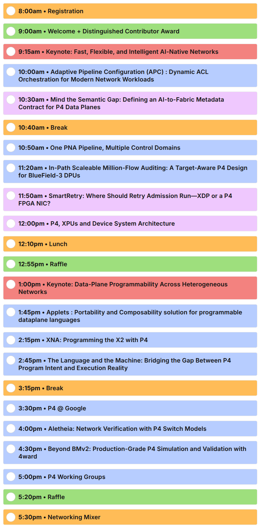 2026 P4 Workshop Program